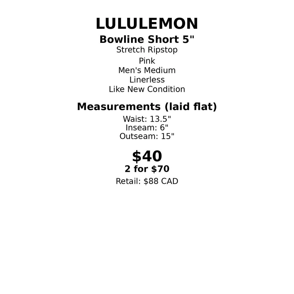 Lululemon Bowline Short 5" Stretch Ripstop Men's Medium - photo 2