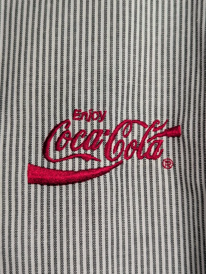 Coca Cola Short Sleeve striped Employee Shirt size XL - photo 3