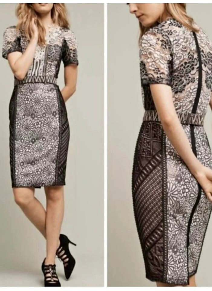 Anthropologie Beguile by Byron Lars Black and Cream Lace Dress