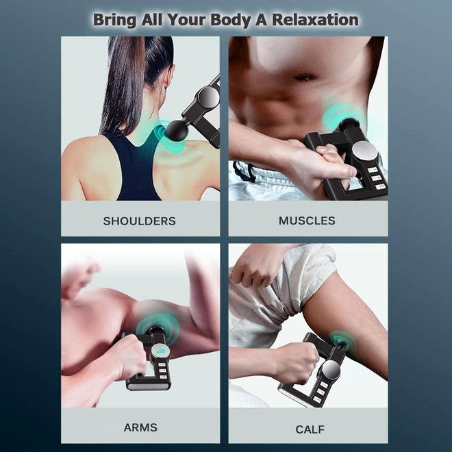 Portable Heated Muscle Massage Fascia Gun With 4 Massage Heads - photo 3