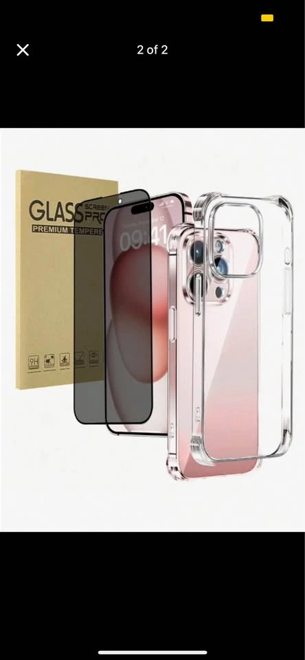 New clear case for iPhone 16 pro and pro max with screen protect - photo 2