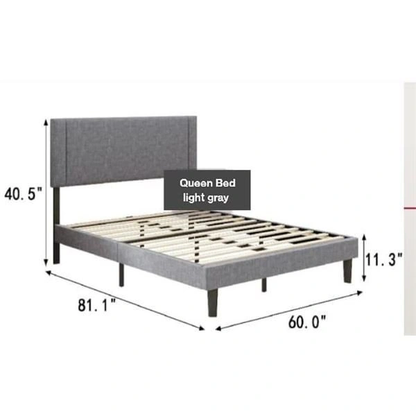 Tulip BED-009 Queen Bed Frame in Dark Grey Fabric - photo 5