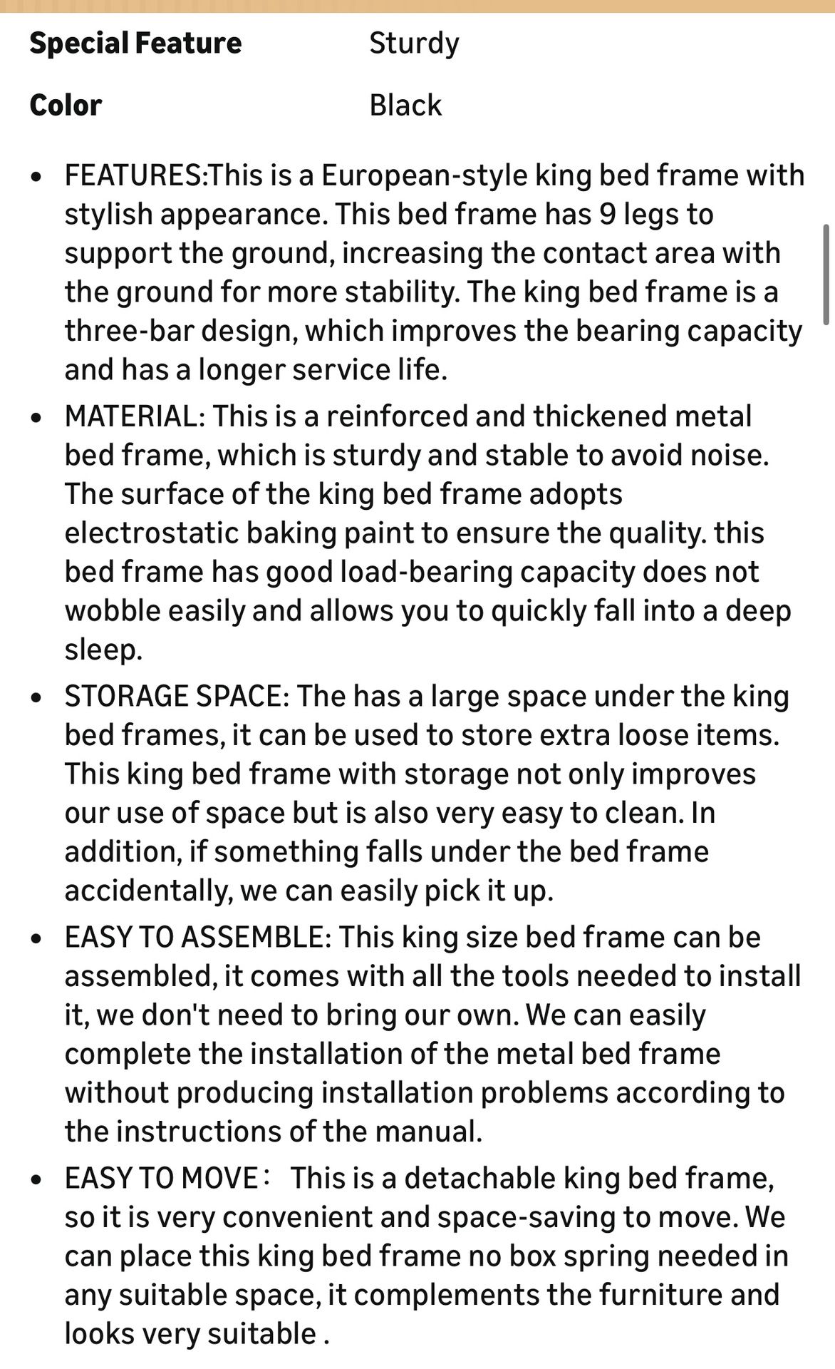 King Size Bed Frame New In Box - photo 4