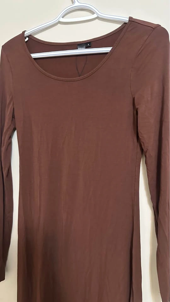 Brown Long Sleeve Maxi Dress - photo 4