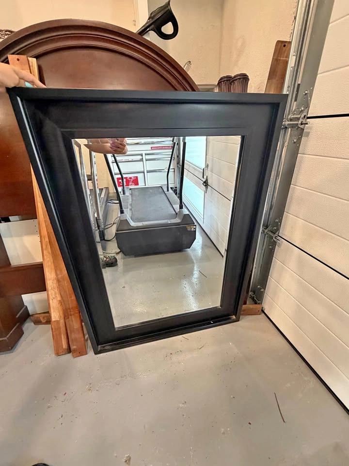 Large Black Framed Wall Mirror – Great Condition