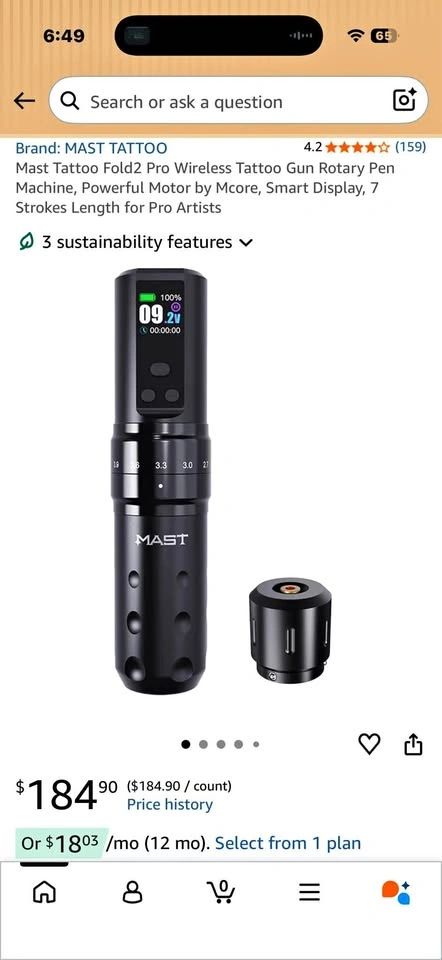 MAST TATTOO Fold2 Pro Wireless Tattoo Gun Rotary Pen