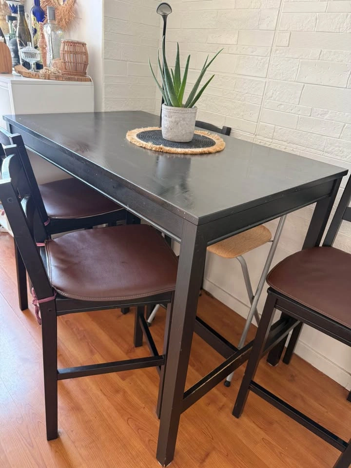 IKEA JOKKMOKK Table and 4 Chairs- high table black - photo 2