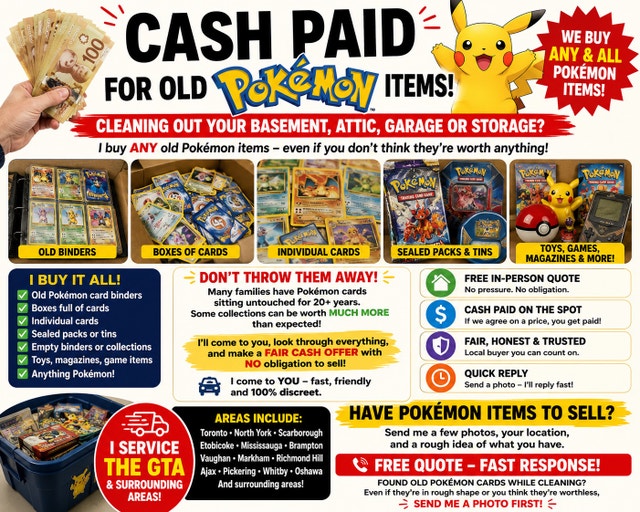 CASH FOR OLD POKÉMON CARDS