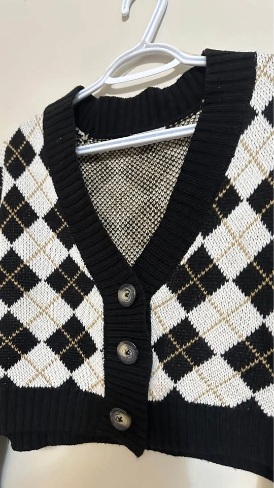 Ardene Argyle Cropped Cardigan - photo 2
