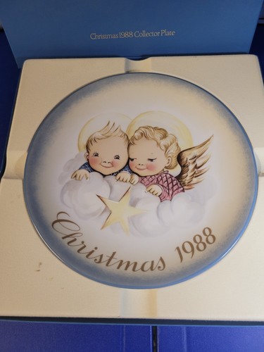 SCHMID 1988 Annual Christmas Plate-B Hummel CHEERFUL CHERUBS