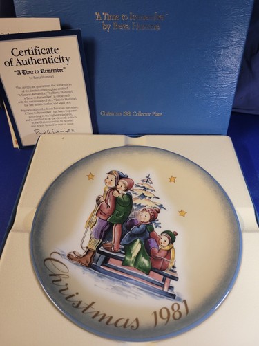 Schmid Hummel 1981 Christmas Plate - A Time to Remember