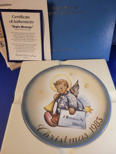 Schmid Hummel 1983 Angelic Messenger Christmas Plate w/COA