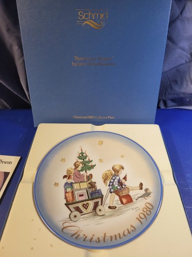 Schmid Hummel boxed collectors Christmas Plate - 1980