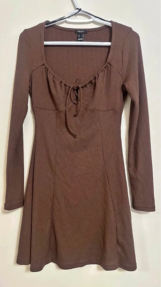Forever 21 Ribbed Long Sleeve Mini Dress