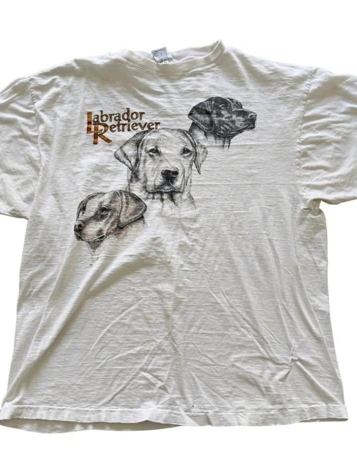 Vintage Laura Rogers Originals Hand Painted Labrador T-Shirt