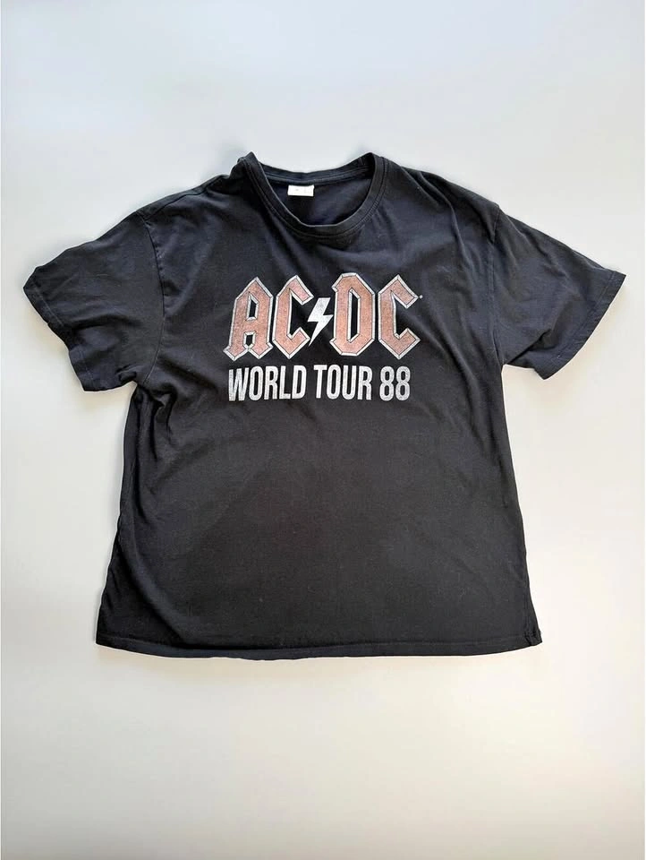 ACDC World Tour 1988 T Shirt Vintage Style Graphic Tee L