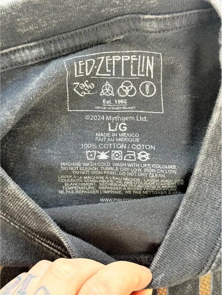 Led Zeppelin Graphic Tee, Vintage Style Band Shirt, Large - photo 4