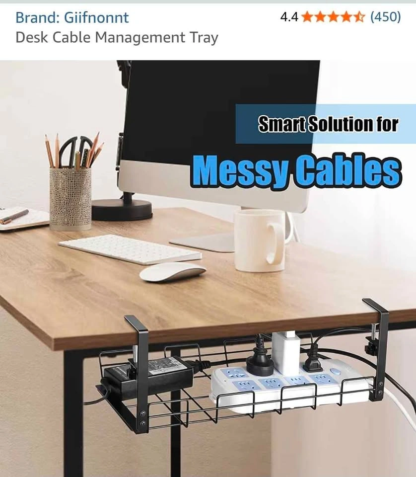 Giifnonnt Desk Cable Management Tray - photo 5