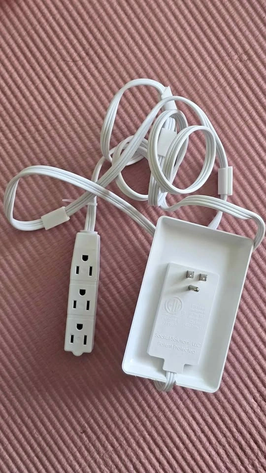8-Foot Extension Cord, Sleek Socket Ultra-Thin Outlet Concealer