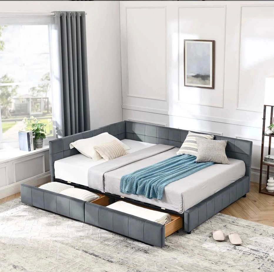 Corner bed with storage