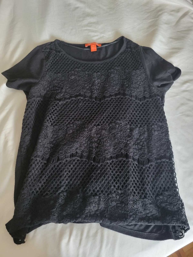 Joe Fresh Black Lace Top