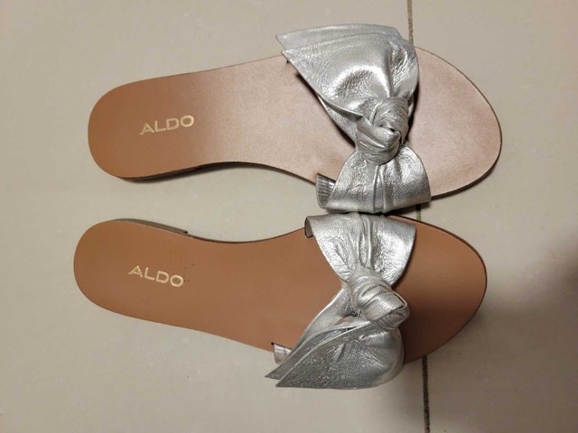 ALDO Silver Bow Sandals