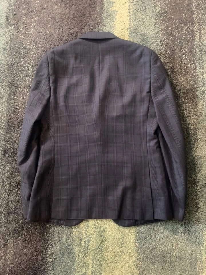 Men’s 2 Piece Suit - Blue w/ Plaid pattern - photo 2