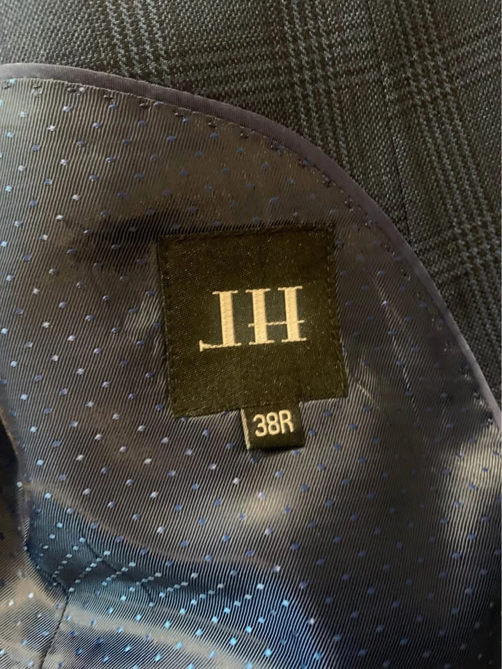 Men’s 2 Piece Suit - Blue w/ Plaid pattern - photo 4