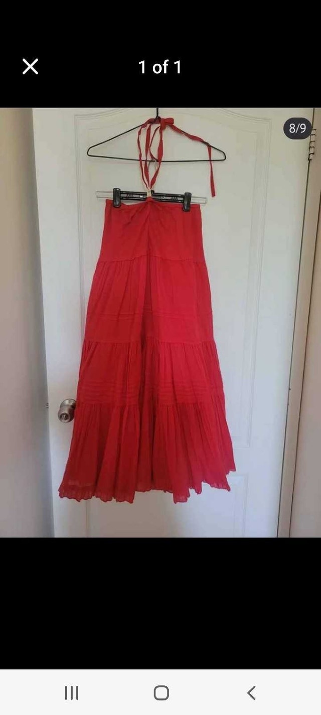 Red Halter Maxi Dress