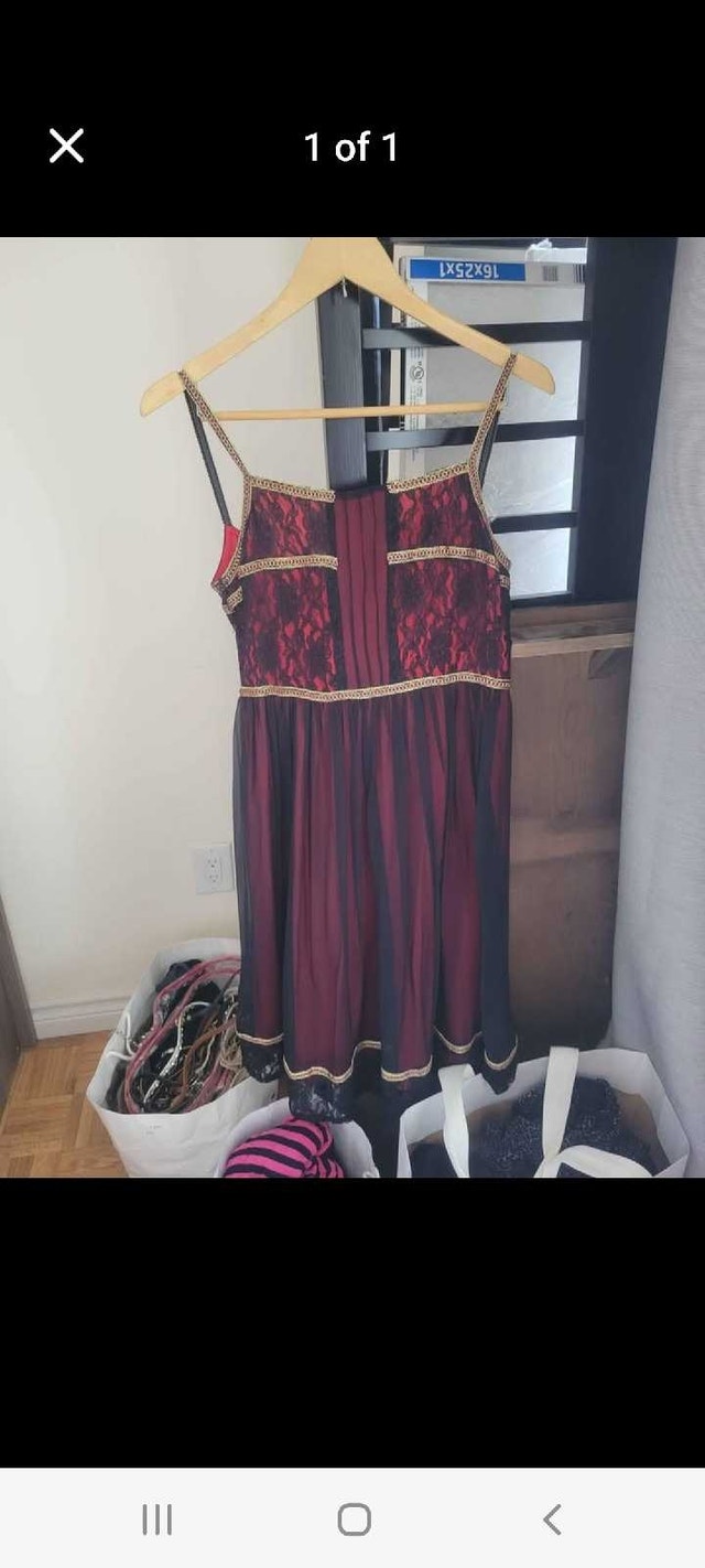 Red and Black Lace Dress