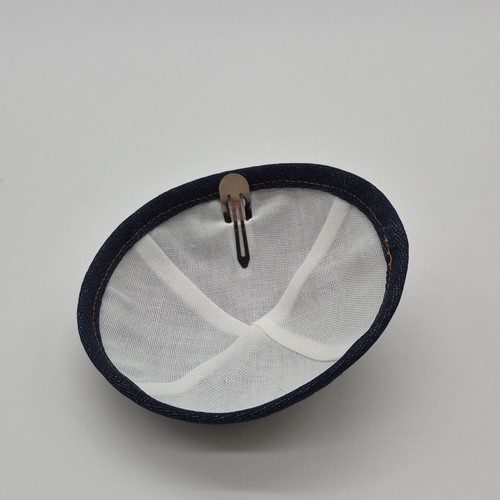 Dark Blue Denim Kippah with Clip Men's Solid Yarmulke One Size - photo 2