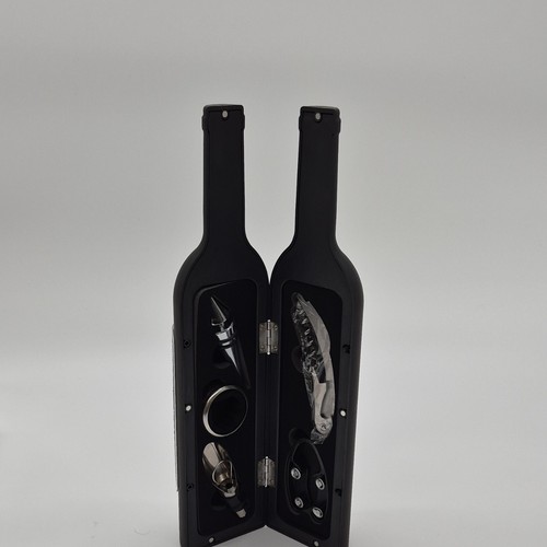 Wine Bottle Shaped Bar Tool Set with Corkscrew, Stopper, Pourer - photo 2