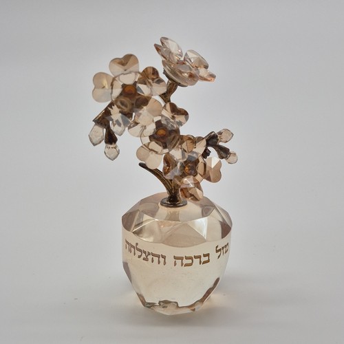 Crystal Metal Flower Figurine Gold Clear Floral Carvings - photo 2
