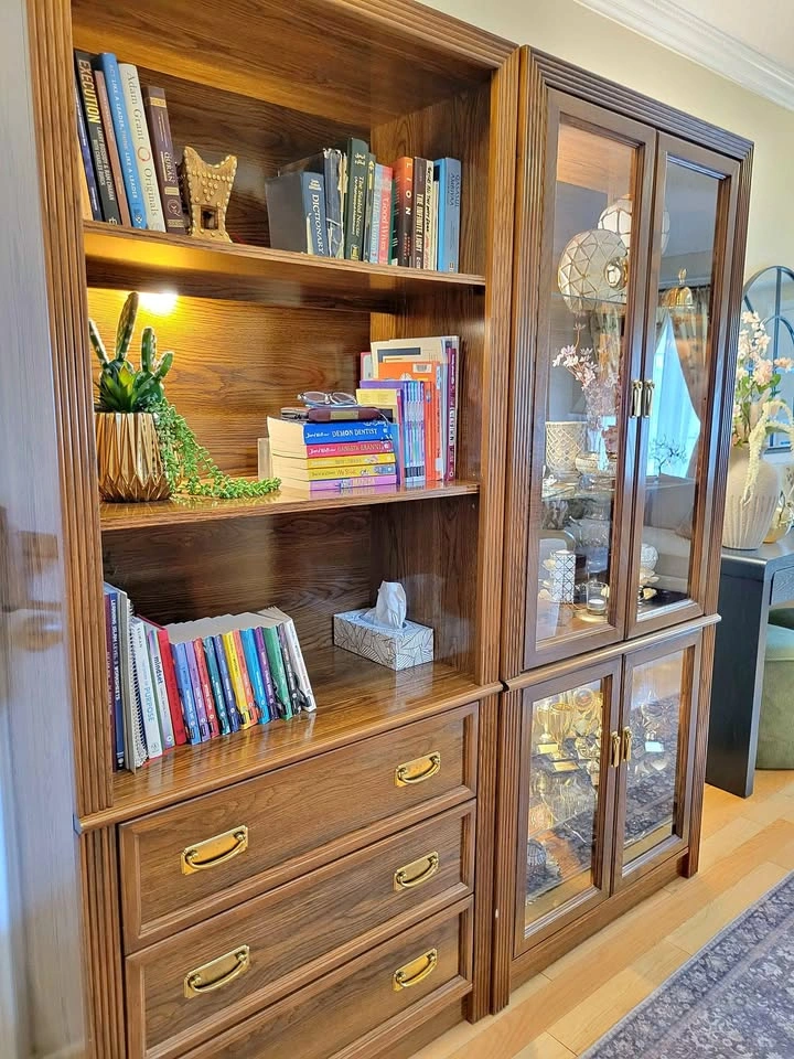 Wooden Bookcase and Showcase