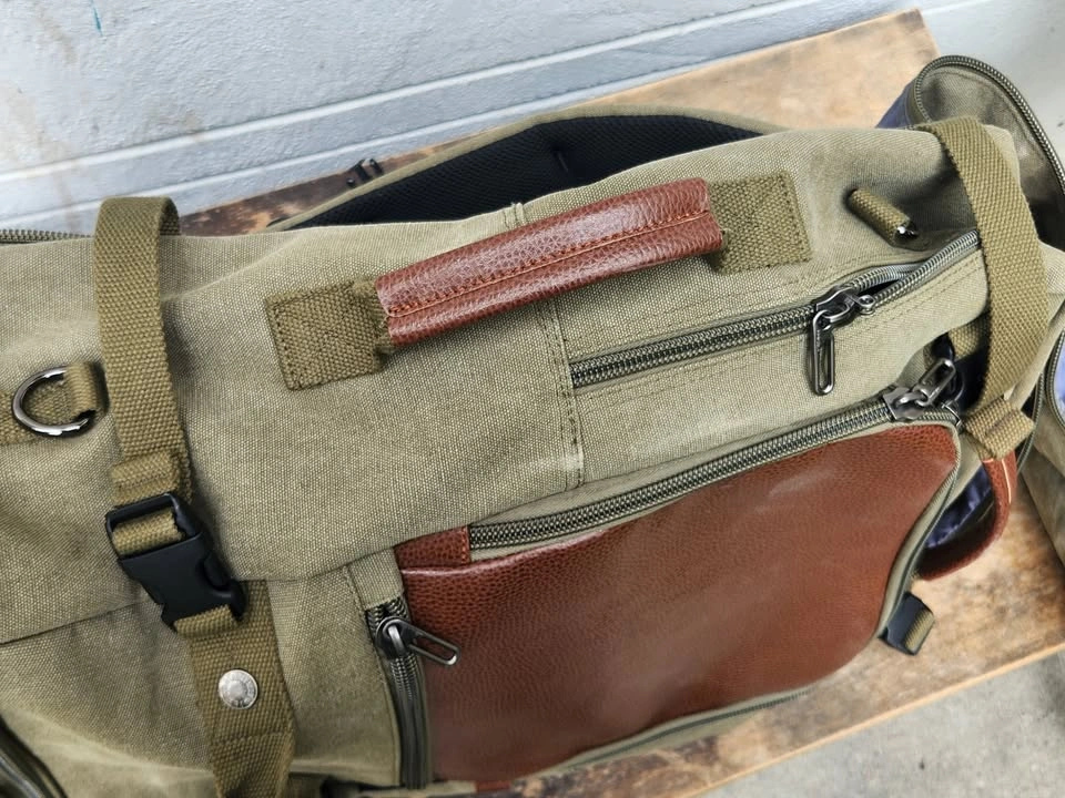 Witzman Travel Backpack, Canvas with Leather - photo 5