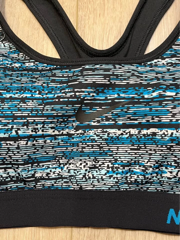 NIKE PRO Blue/Black/White Patterned Sports Bra - Size S - photo 2