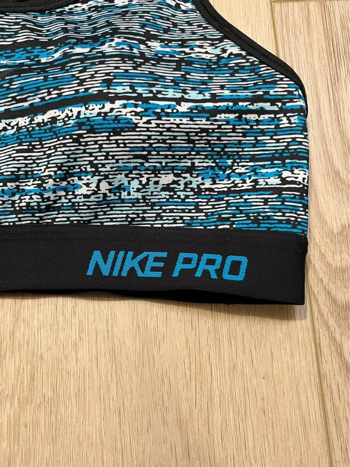 NIKE PRO Blue/Black/White Patterned Sports Bra - Size S - photo 3