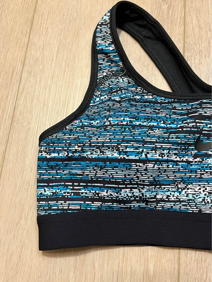 NIKE PRO Blue/Black/White Patterned Sports Bra - Size S - photo 4