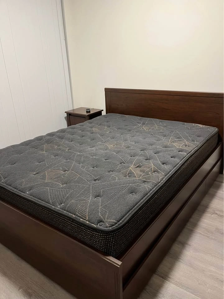IKEA BRUSALI Queen Bed Frame + 2 Storage Drawers + Nightstand - photo 3