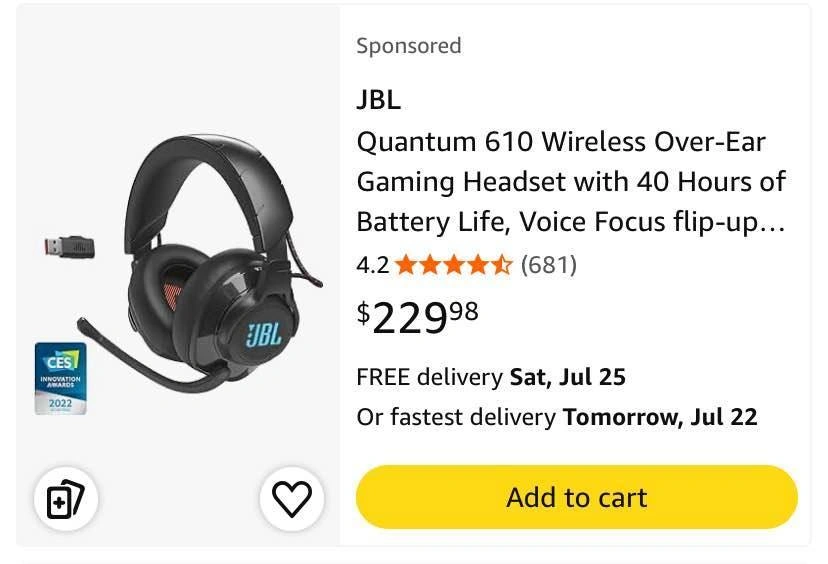 JBL Quantum 610 Wireless Gaming Headset - Brand New Sealed - photo 5