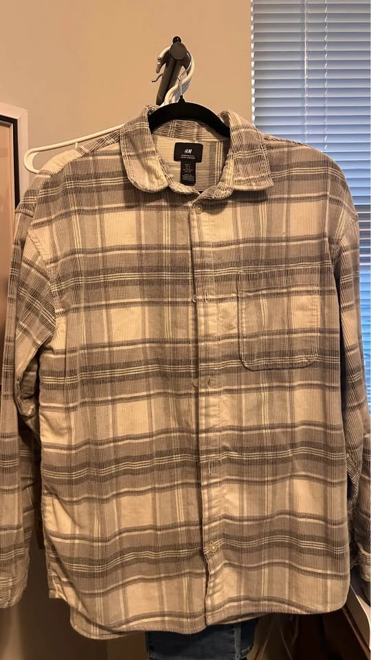 H&M Oversized Fit Plaid Corduroy Shirt - photo 3