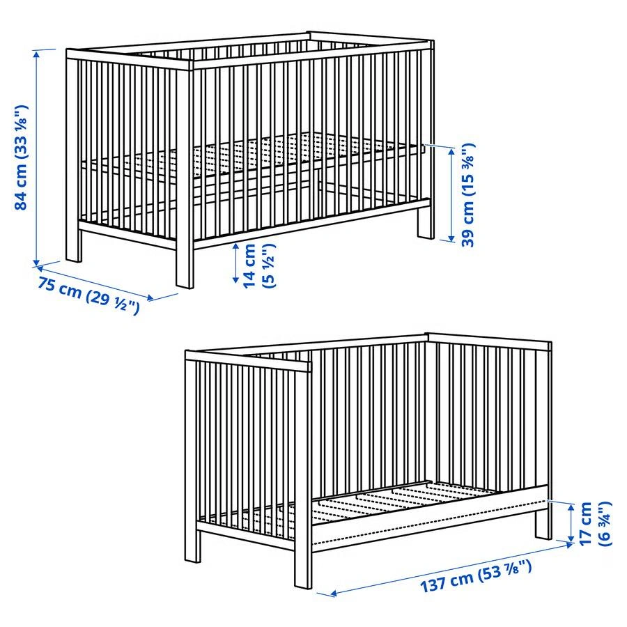 LIKE NEW Gulliver Ikea crib + mattress + crib rail - photo 4