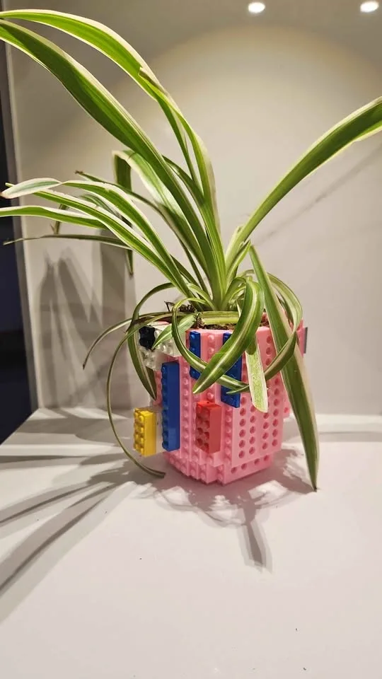 Lego planter with plants