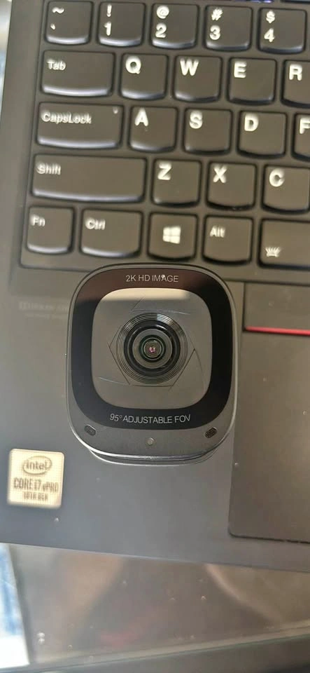 2K HD Webcam with 95° Adjustable FOV Built in Privacy Shutter