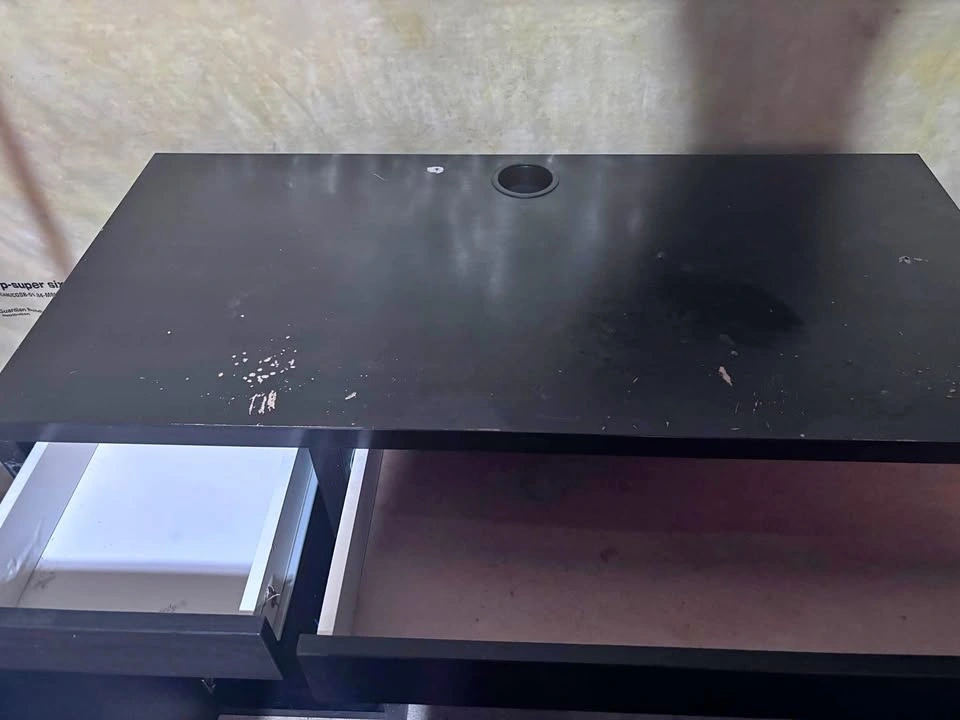 PICKUP ONLY Black Desk with Drawers 80$ OBO