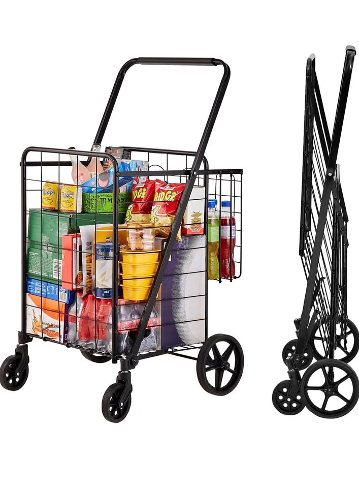 NEW SEALED VEVOR Folding Shopping Cart | 110 lb Capacity