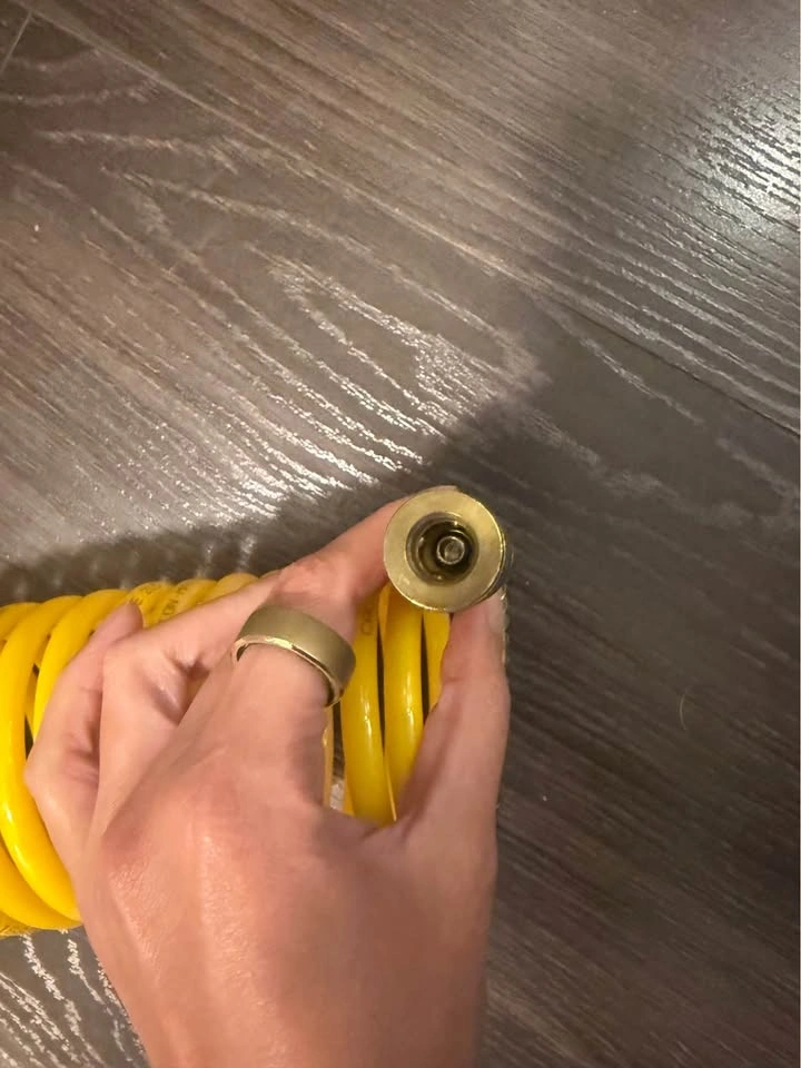 Yellow Coiled Air Compressor Hose with Quick Connects - photo 2