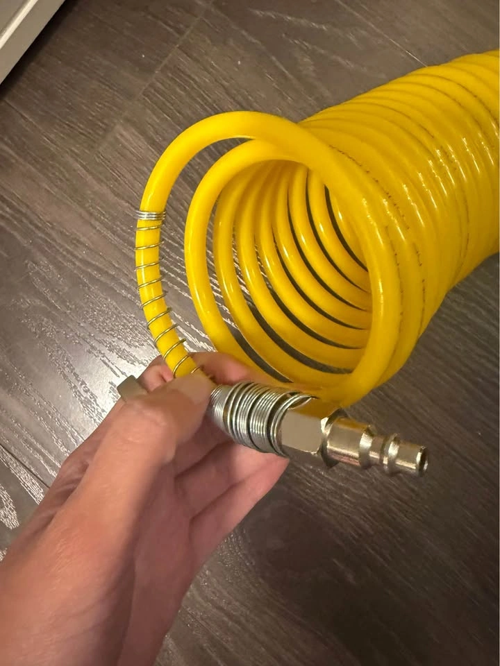 Yellow Coiled Air Compressor Hose with Quick Connects - photo 4