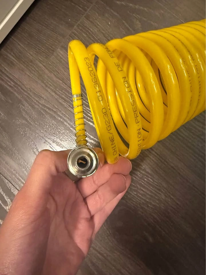 Yellow Coiled Air Compressor Hose with Quick Connects - photo 5
