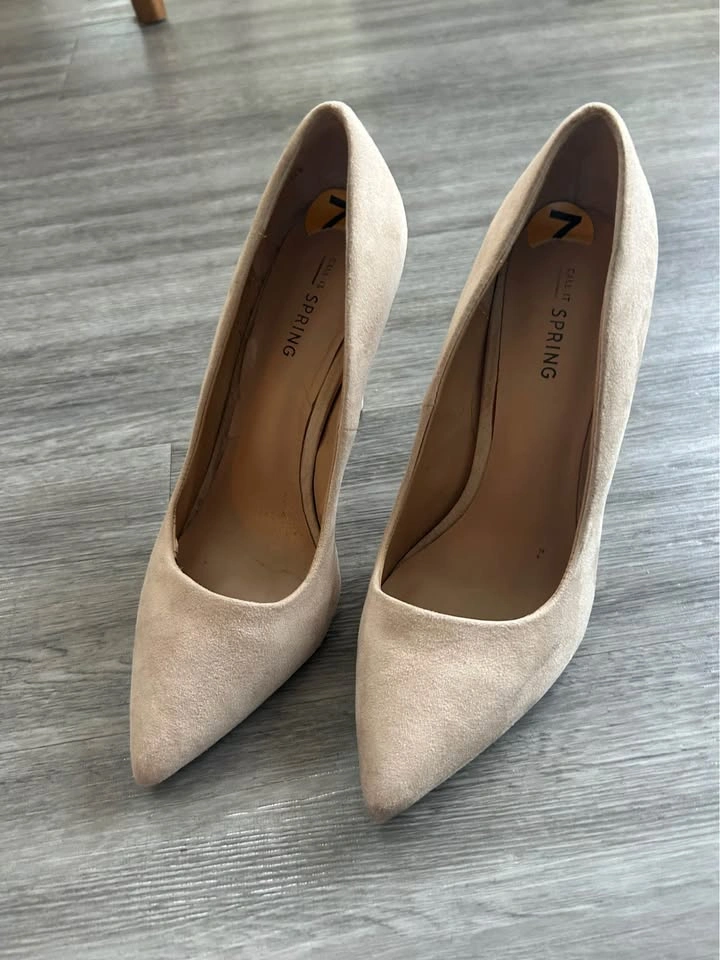 Call It Spring Pointed Toe Pumps Pink Suede Size 7 - photo 2